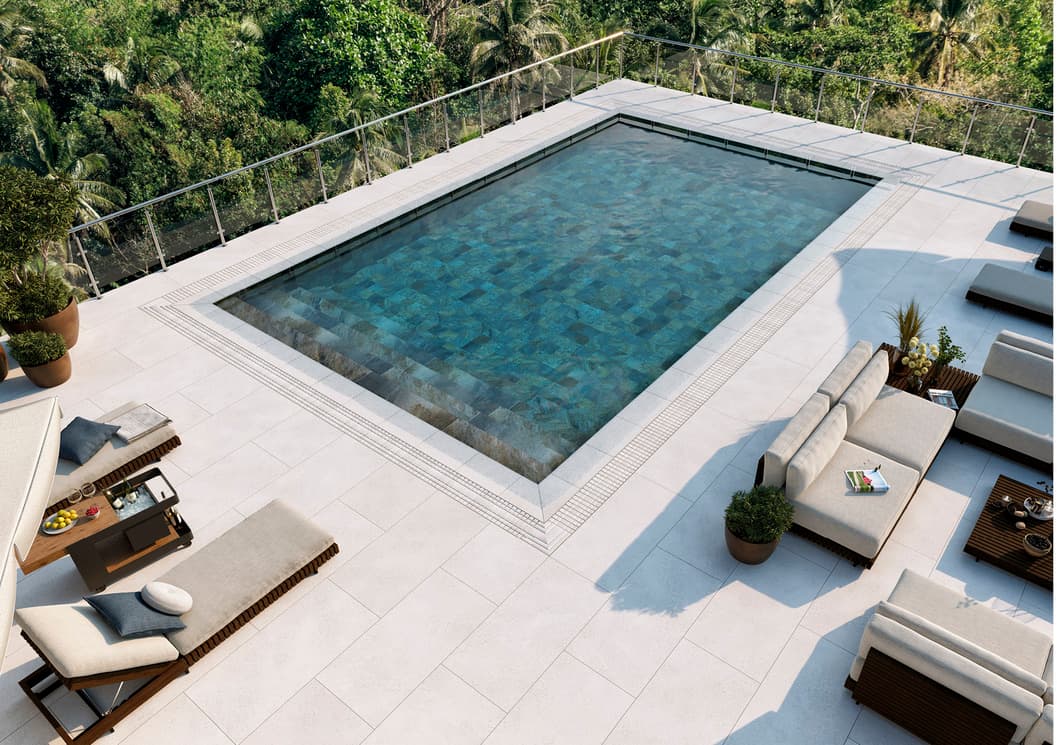 Outdoor ceramic tiles